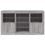 Aparador con luces LED gris Sonoma 123x37x67 cm