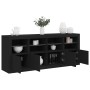 Aparador con luces LED negro 163x37x67 cm