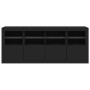 Aparador con luces LED negro 163x37x67 cm