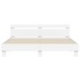 Estructura de cama con LED sin colchón blanco 180x200 cm