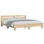 Estructura de cama cabecero y luces LED roble Sonoma 180x200 cm