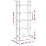 Librería de 5 estantes madera ingeniería negro 60,5x24x166,5 cm