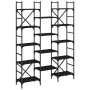 Estantería madera de ingeniería negra 127,5x28,5x172,5 cm