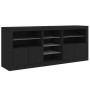 Aparador con luces LED negro 181,5x37x67 cm