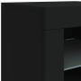 Aparador con luces LED negro 181,5x37x67 cm
