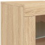 Aparador con luces LED roble Sonoma 283x37x67 cm