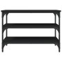 Banco zapatero madera de ingeniería negro 70x38,5x49 cm