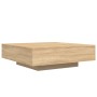 Mesa de centro con luces LED roble Sonoma 100x100x31 cm