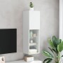 Mueble para TV con luces LED blanco 30,5x30x102 cm