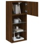 Mueble para TV con luces LED roble marrón 40,5x30x90 cm