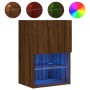 Mueble para TV con luces LED roble marrón 40,5x30x60 cm