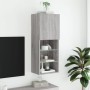 Mueble para TV con luces LED gris Sonoma 40,5x30x102 cm