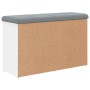 Banco zapatero madera de ingeniería blanco 82x32x50 cm