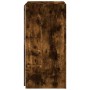 Mueble de TV de pared con luces LED roble ahumado 30,5x35x70 cm