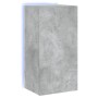 Mueble de TV de pared con luces LED gris hormigón 40,5x35x80 cm