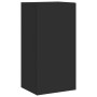 Mueble de TV de pared con luces LED negro 40,5x35x80 cm