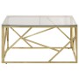 Mesa de centro dorada acero inoxidable y vidrio templado
