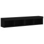 Muebles de TV con luces LED 2 uds negro 80x30x30 cm
