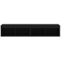 Muebles de TV con luces LED 2 uds negro 80x30x30 cm
