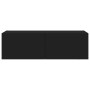 Mueble de TV de pared con luces LED negro 100x35x31 cm