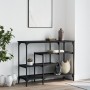 Mesa consola con estantes negro 100x35x75 cm