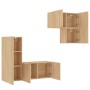 Muebles de TV de pared 4 pzas madera de ingeniería roble Sonoma