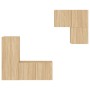 Muebles de TV de pared 4 pzas madera de ingeniería roble Sonoma