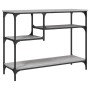 Mesa consola con estantes gris Sonoma 100x35x75 cm