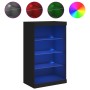 Aparador con luces LED negro 60,5x37x100 cm