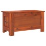 Baúl de almacenamiento con tapa madera maciza de acacia marrón