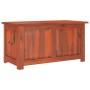 Baúl de almacenamiento con tapa madera maciza de acacia marrón