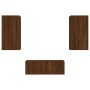 Muebles TV pared con LED 4 pzas madera ingeniería marrón roble