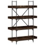 Librería 4 estantes madera ingeniería roble humo 100x33x145,5cm