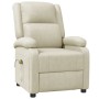 Sillón de masaje de cuero sintético crema