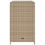 Armario de almacenaje de jardín ratán PE beige 83x45x76 cm