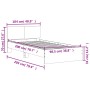 Cama con cabecero madera de ingeniería gris Sonoma 100x200 cm