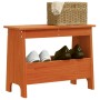 Banco de recibidor madera maciza pino marrón cera 60x28x45 cm