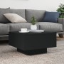 Mesa de centro con luces LED negro 55x55x31 cm