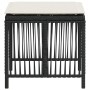Taburetes de jardín con cojines 4 uds ratán PE negro 41x41x36cm