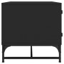 Mesa de centro con puertas de vidrio negra 68,5x50x50 cm