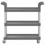 Carrito de 3 niveles aluminio gris 77x34x72 cm