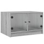 Mesa de centro con puertas de vidrio gris Sonoma 68x50x42 cm
