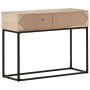 Mesa consola madera maciza de mango y caña natural 100x35x76 cm