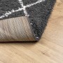Alfombra de pelo largo moderna PAMPLONA negro y crema 240x340cm