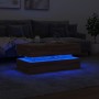 Mesa de centro con luces LED marrón roble 90x50x40 cm