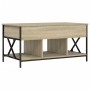 Mesa de centro madera ingeniería metal roble Sonoma 100x55x50cm