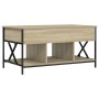 Mesa de centro madera ingeniería metal roble Sonoma 100x55x50cm