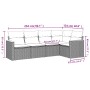 Set de muebles de jardín 5 pzas y cojines ratán sintético negro