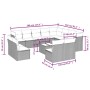 Set sofás de jardín con cojines 13 piezas ratán sintético gris
