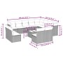 Set sofás de jardín con cojines 13 piezas ratán sintético gris